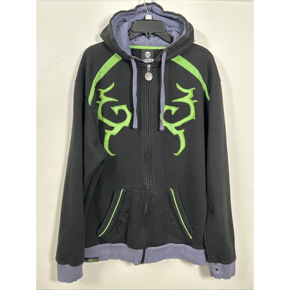 Vtg Jinx Illidan Legion World Of Warcraft Blizzard Hoodie Black Graphic 3902